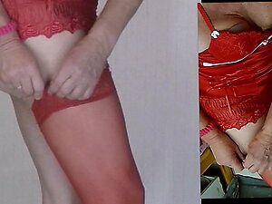 I love cross dress as a girl in red 66