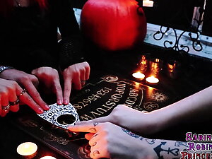 Goth Halloween TFF Threesome - Sarina & Robin Fuck GG Shaye