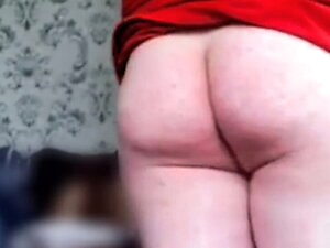 Red mini skirt nylon stockings bubble butt