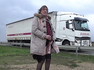transgender travesti sounding dildo  outdoor road 7a