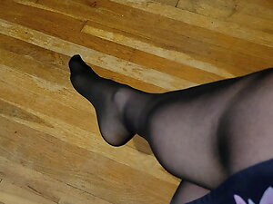 Friday Afternoon Sexy Black Pantyhose Foot Tease