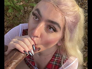 Alidareaper X Lunabarbiedoll outside porn with huge BBC