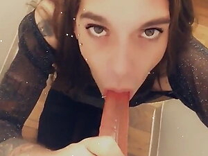 Sexy Trans loves to practice being a Blowjob princess