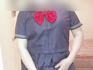 Japanes Crossdresser Uniform onanism No.2