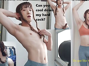 Hairy Muscular Asian Femboy Workout