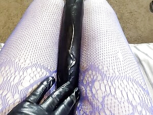 Stroking  my big black dildo
