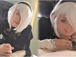 Nier Automata 2b Cosplay, Hentai Cosplayer's Blowjob And Fuck Part.7