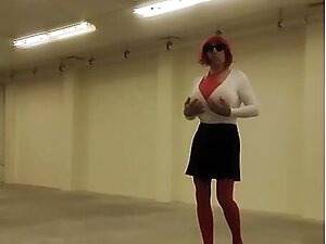 DeeDeeSlut69  White Top and Black Skirt in Heels