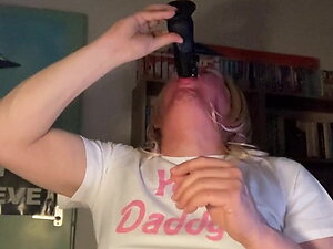 sucking a Big Black Dildo...