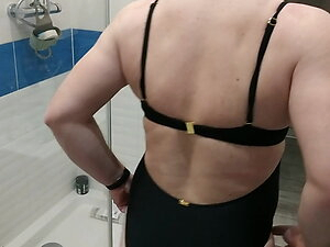 Sexy Black one piece swimsuit push up