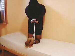 tied crossdresser gagged beautiful bare feet and fishnet sto
