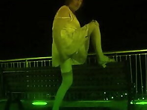 transgender travesti anal dildo lingerie  outdoor road 25