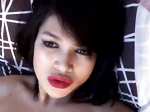 Busty Ladyboy Vitress Tamayo doing a hot webcam show for a deserving fan