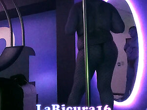 Sensual dance with full body fishnet lingerie