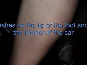 Sprayed on the nylon legs and shown outside