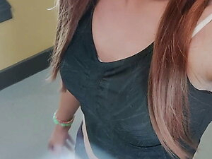 Sissy slut Bess walks outside her condo bottomless and nearly gets caught